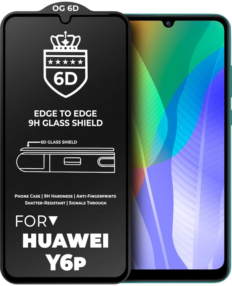 Защитное стекло 6D OG Crown Huawei Y6p Black (19009) Защитное стекло 6D OG Crown Huawei Y6p Black (19009)
