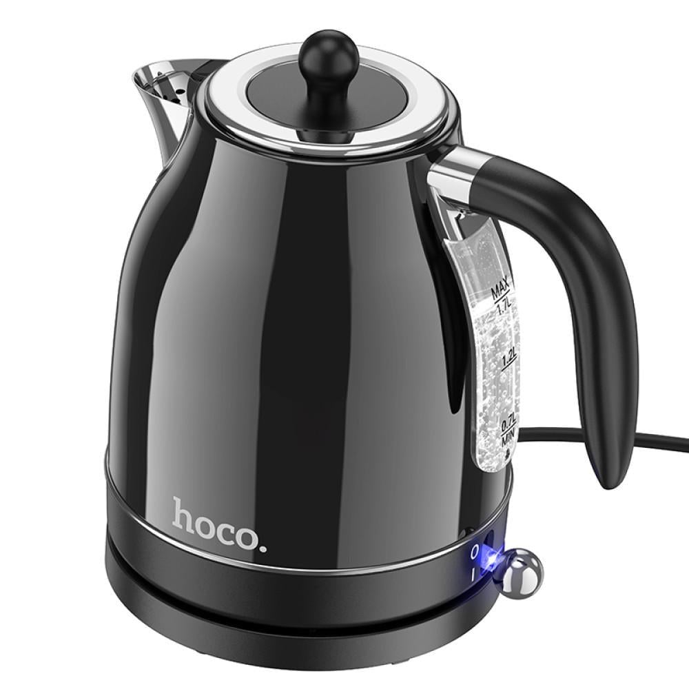 Электрочайник Hoco HE10 Retro нержавеющая сталь 1850-2200W 1,7 л Черный