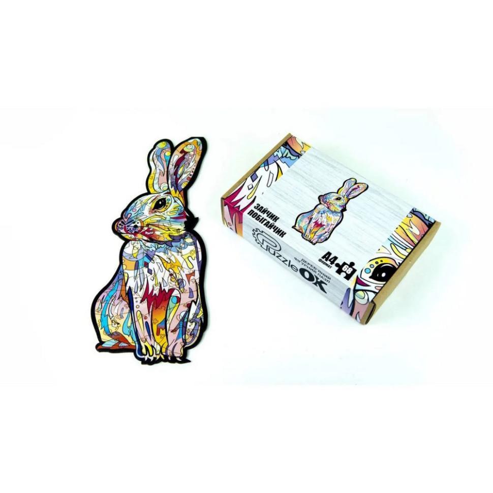 Пазл фігурний дерев'яний "Зайчик побігайчик" A4 68 деталей (PuzA4-00757) - фото 2 Пазл фігурний дерев'яний "Зайчик побігайчик" A4 68 деталей (PuzA4-00757) - фото 2