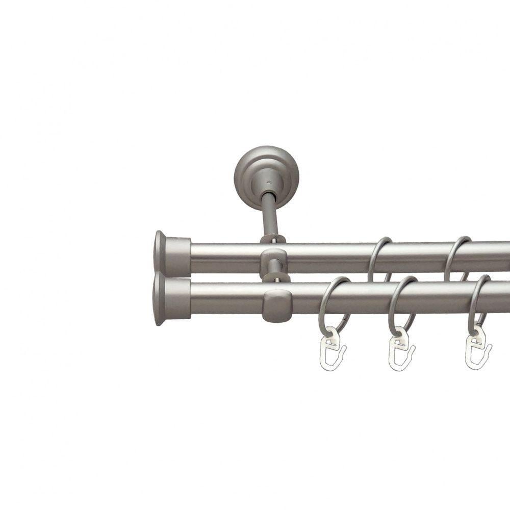 Карниз Orvit Дуо двухрядный гладкий 19/19 мм 300 см Сатин (6308093)