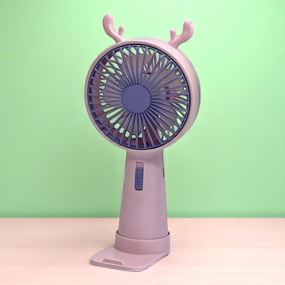 Вентилятор портативний Оленя з ріжками на акумуляторі та USB Рожевий (51-рож-39559) - фото 7 Вентилятор портативний Оленя з ріжками на акумуляторі та USB Рожевий (51-рож-39559) - фото 7