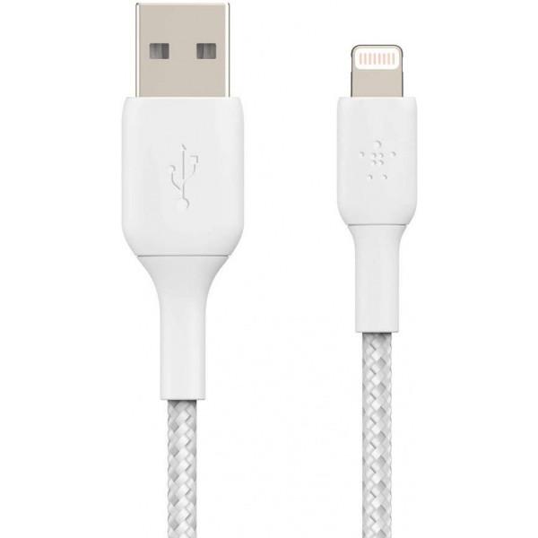 Belkin Кабель Belkin USB-A-Lightning, BRAIDED, 1m, white (CAA002BT1MWH) - фото 2