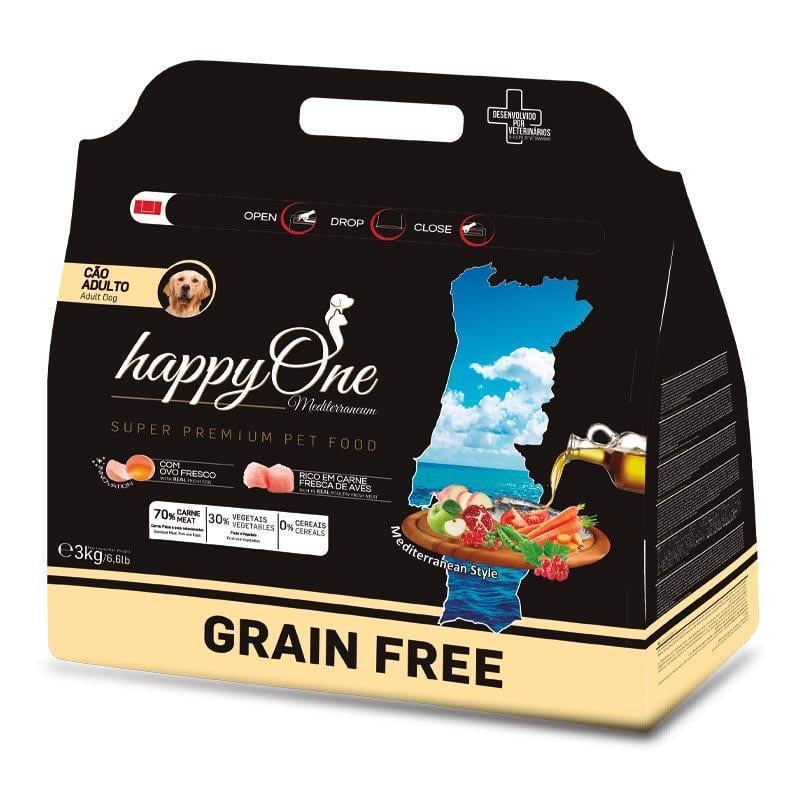 Корм сухой HappyOne Mediterraneum Dog Fresh Meat со свежим мясом для взрослых собак 3 кг