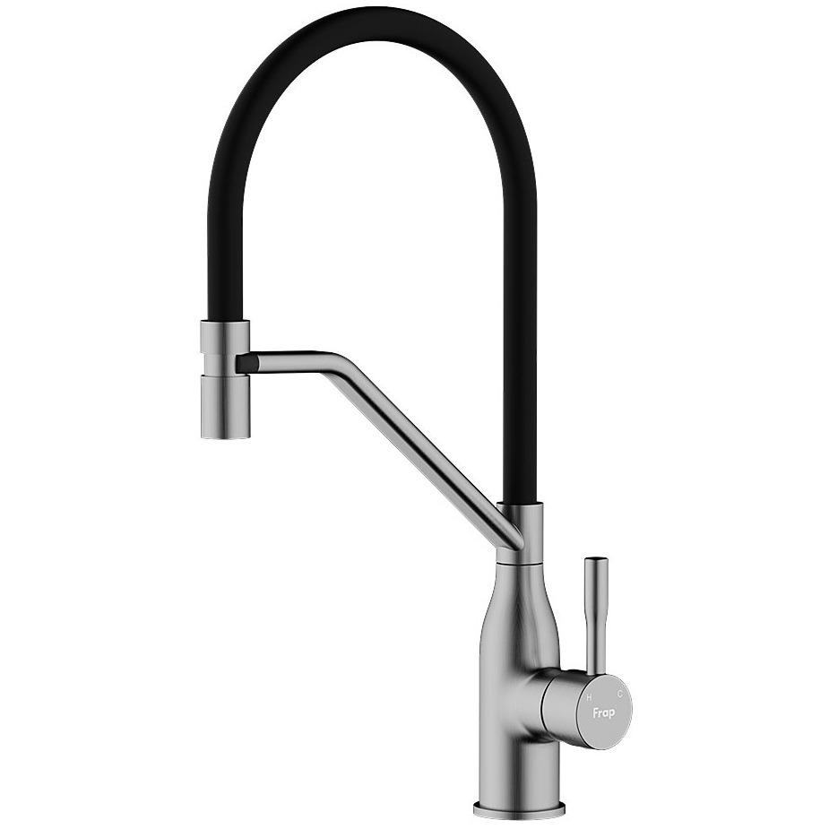 Змішувач для кухні Frap F4497-9 з гнучким виливом Чорний (227507) Змішувач для кухні Frap F4497-9 з гнучким виливом Чорний (227507)