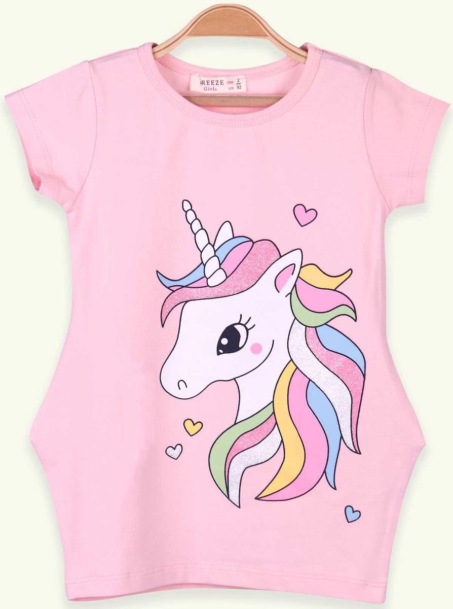 Туніка для дівчинки BREEZE Єдиноріг 15744 92 см Рожевий