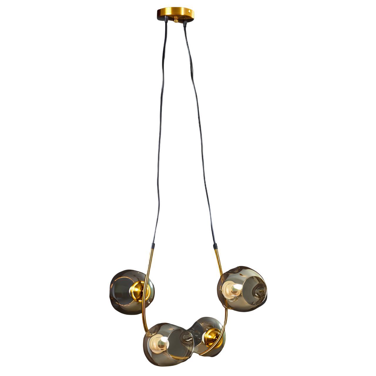 Люстра Svet на четыре стеклянных плафона под лампы Е27 Бронзовый (DF-3002-4 BE)