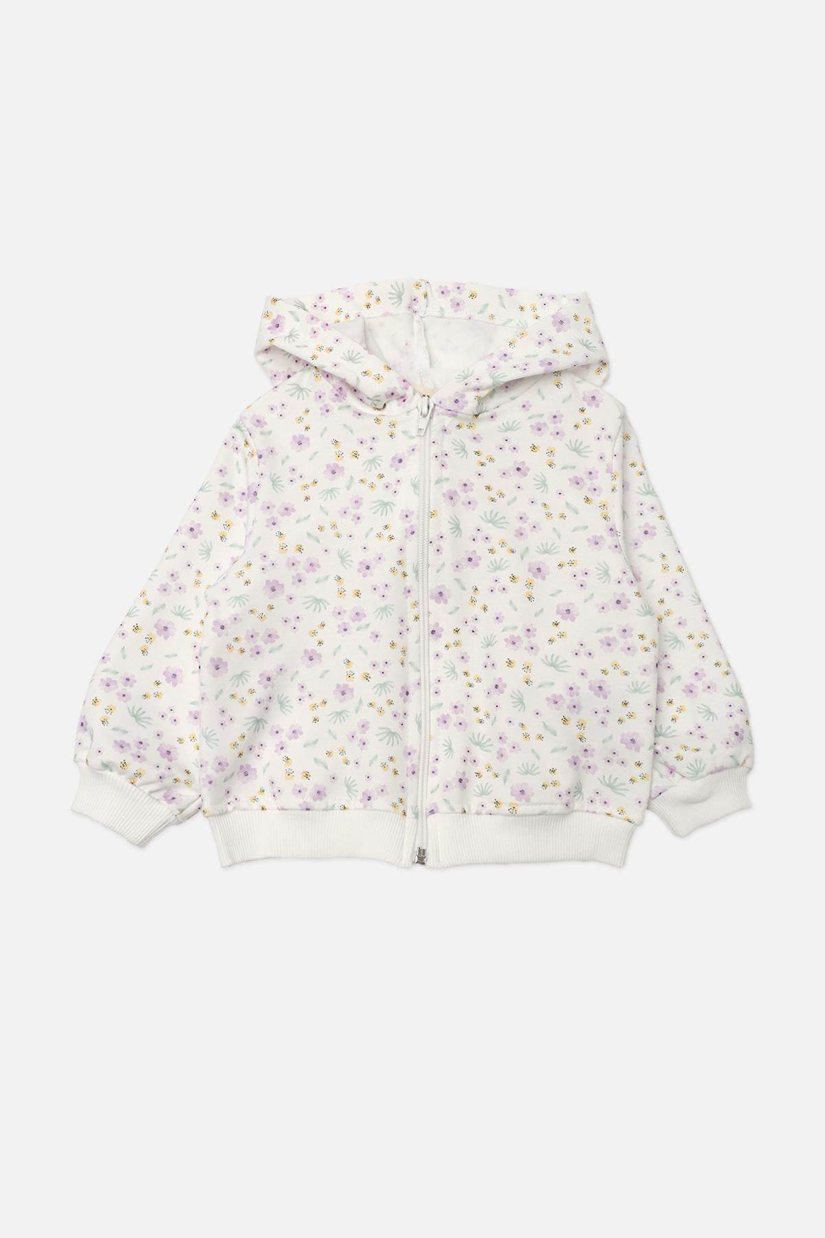 Толстовка на молнии для девочки 104 см Молочный (ЦБ-00271946)
