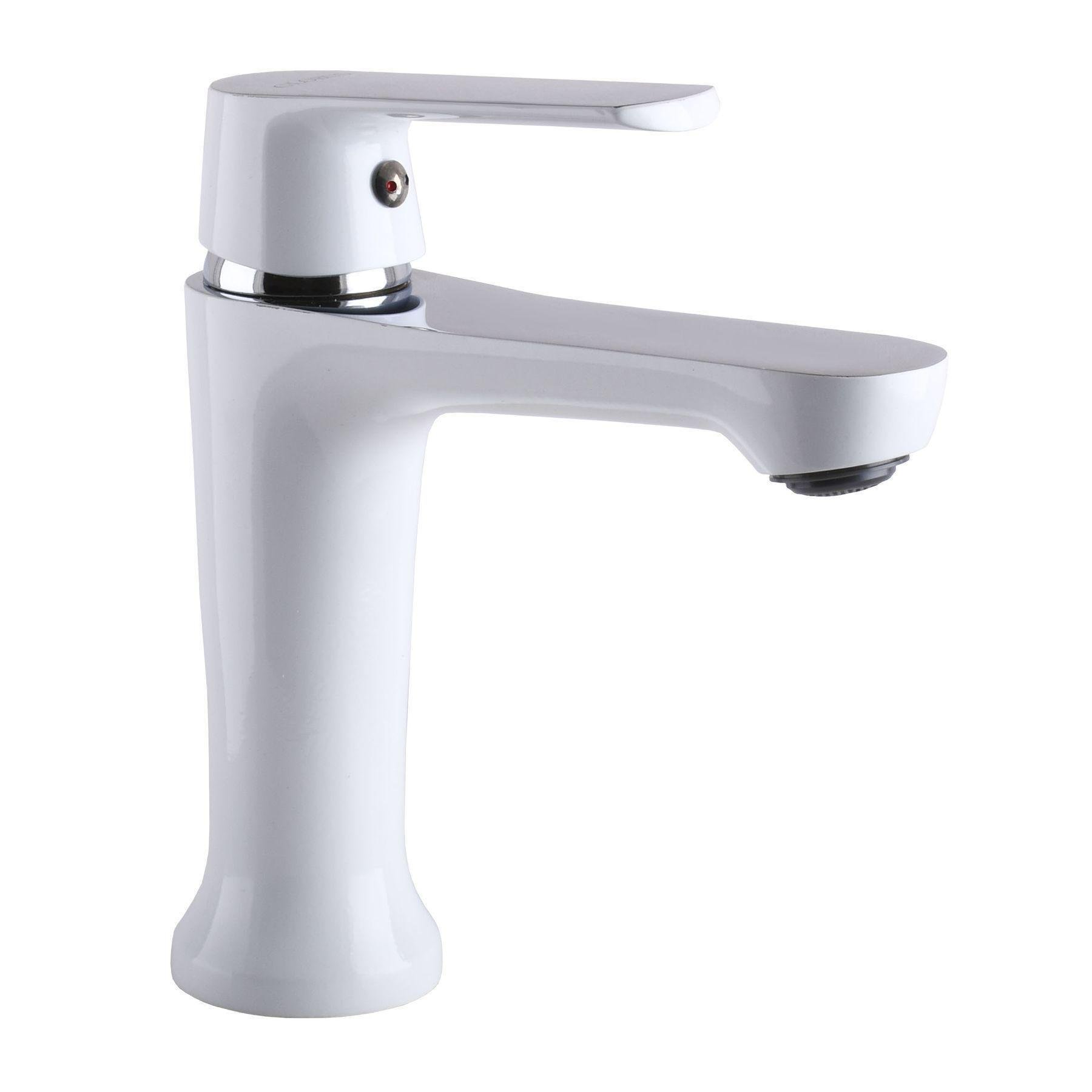 Смеситель для умывальника GLux Laguna GLA-0401-7-WHITE Хром/Белый (22561)