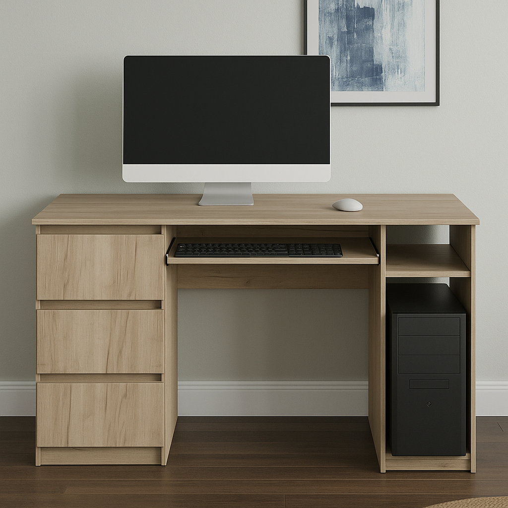 Стол компьютерный СК2 3Я SENAM 780х1300х600 мм ДСП Дуб Крафт Серый - фото 1 Стол компьютерный СК2 3Я SENAM 780х1300х600 мм ДСП Дуб Крафт Серый - фото 1