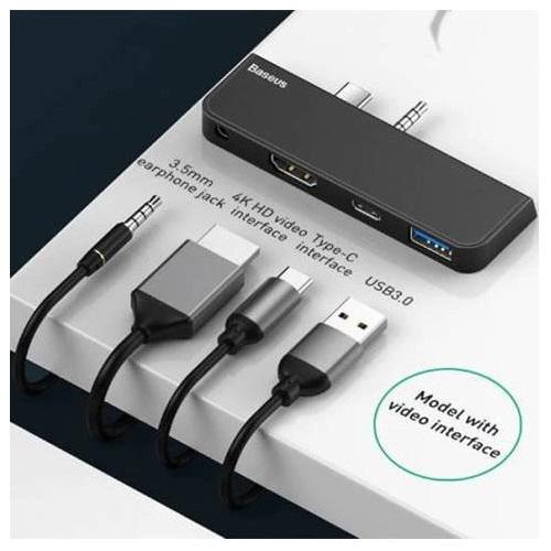 Док-станція BASEUS CAHUB-FT01 USB3.1 Type-C/3.5 mm HDMI Чорний - фото 4