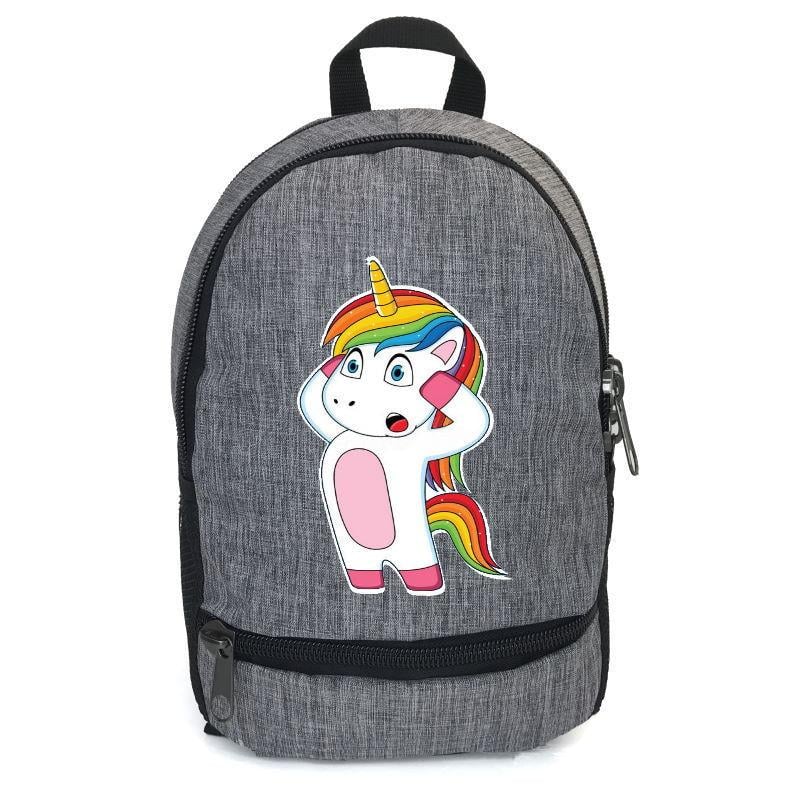 Школьный рюкзак детский Cappuccino Toys EDN-0016 с принтом Unicorn 12,5 л Серый (1369989219)