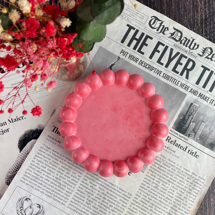 Підставка гіпсова декоративна 5candles Ромашка Рожевий (1477)