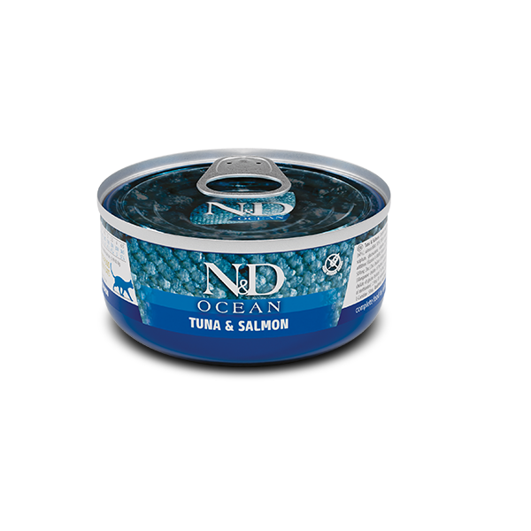 Корм вологий для кішок Farmina N&D Grain Free OCEAN TUNA AND SALMON тунець та лосось 70 г (02031)