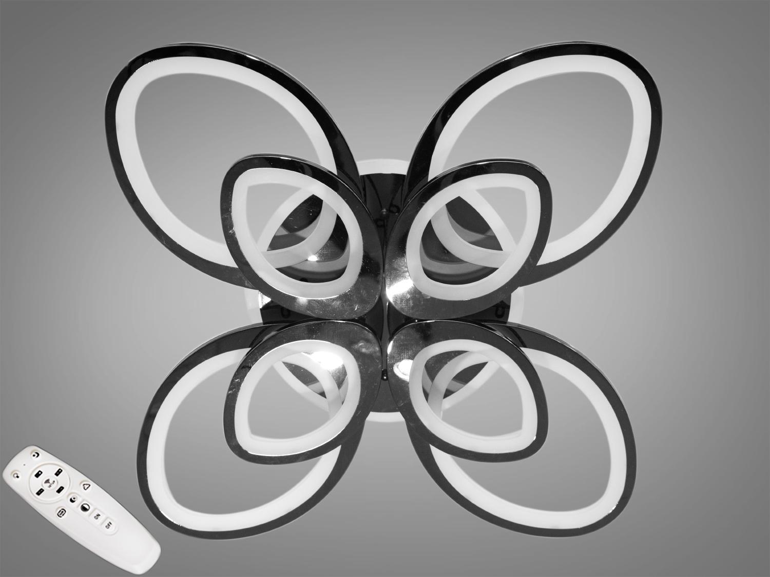 Люстра светодиодная 150 Вт Черный/Хром (8059/4+4BHR 3col dim)