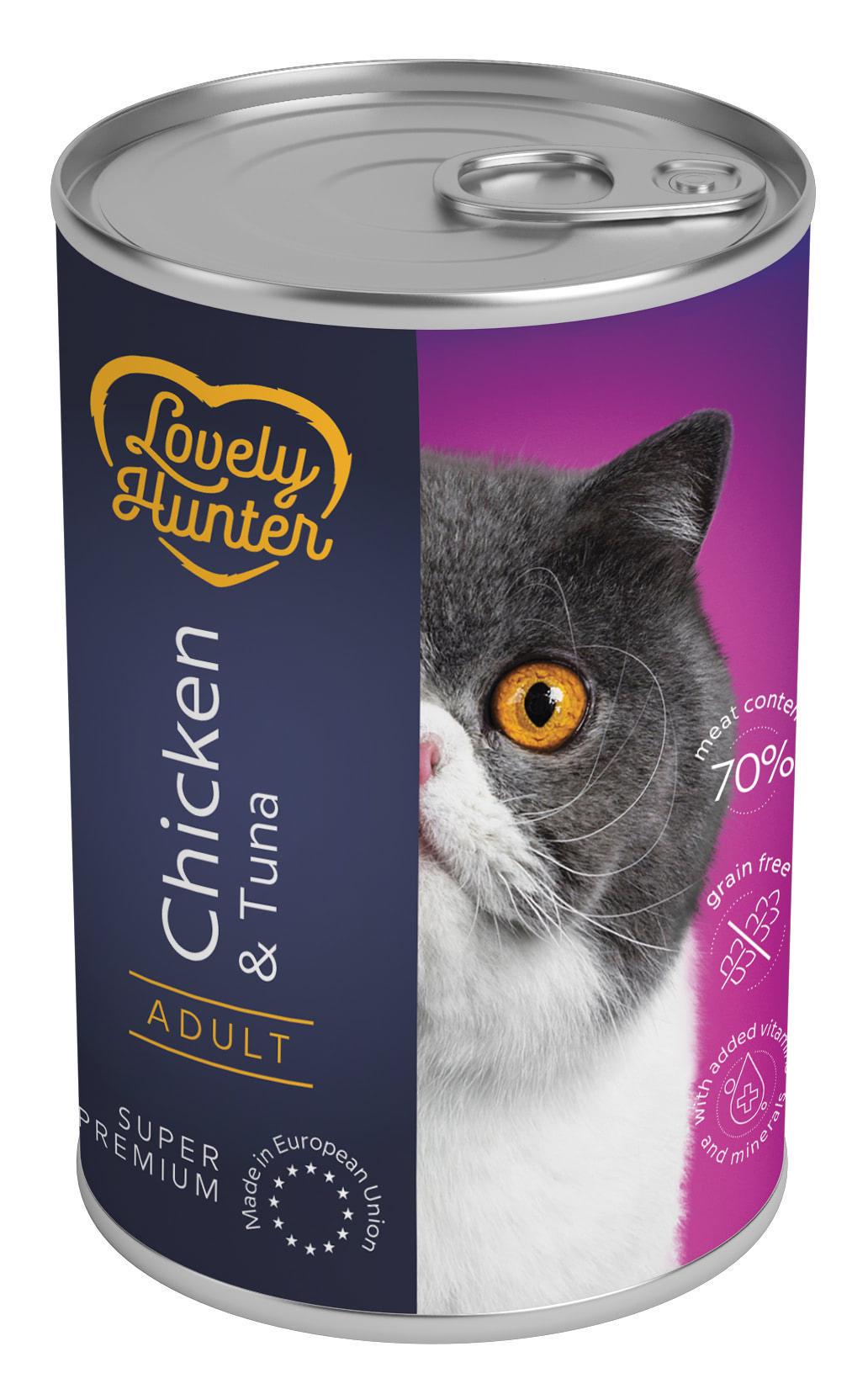 Корм вологий для котів Lovely Hunter Sterilised with Chicken and Tuna 400 г