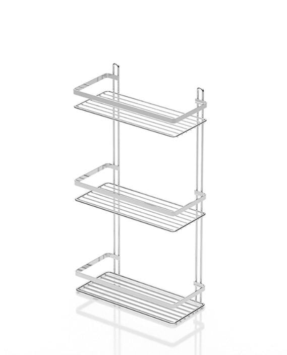 Полка для ванной Tekno-tel 3-ярусная ES065 c крючками Хром (37546) - фото 4