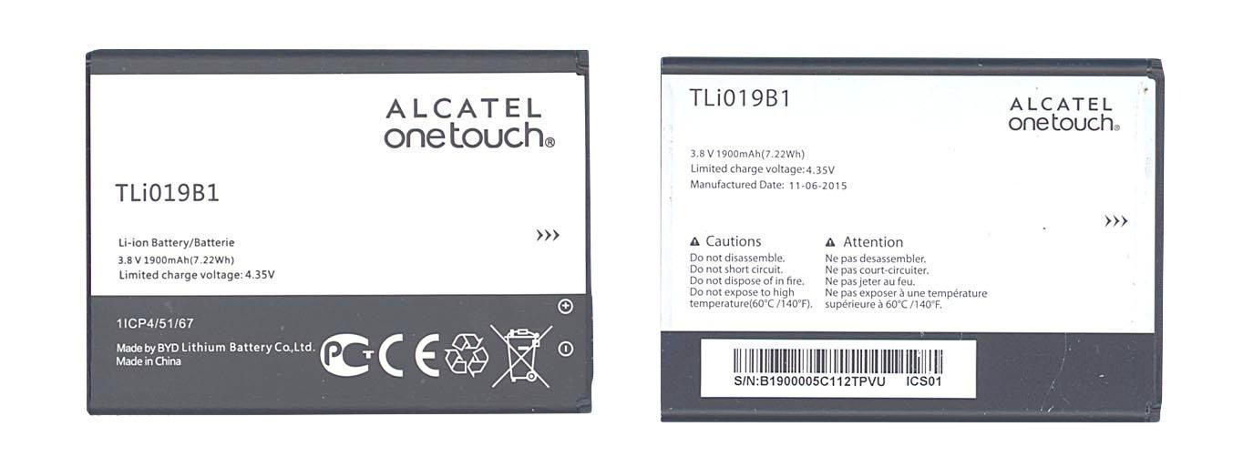 Аккумулятор для смартфона Alcatel TLi020F1 One Touch 7040 3,8V 1900 mAh 7,22 Wh Black