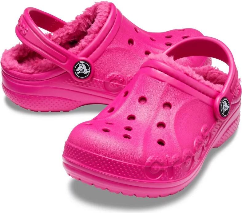 Крокси для дівчинки Crocs Baya Lined Candy Pink р. 30/31 Яскраво-рожевий (26066)