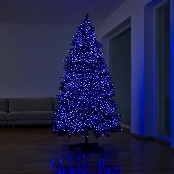 Гірлянда нитка вулична 1000 LED 100 м від мережі чорна нитка Синій