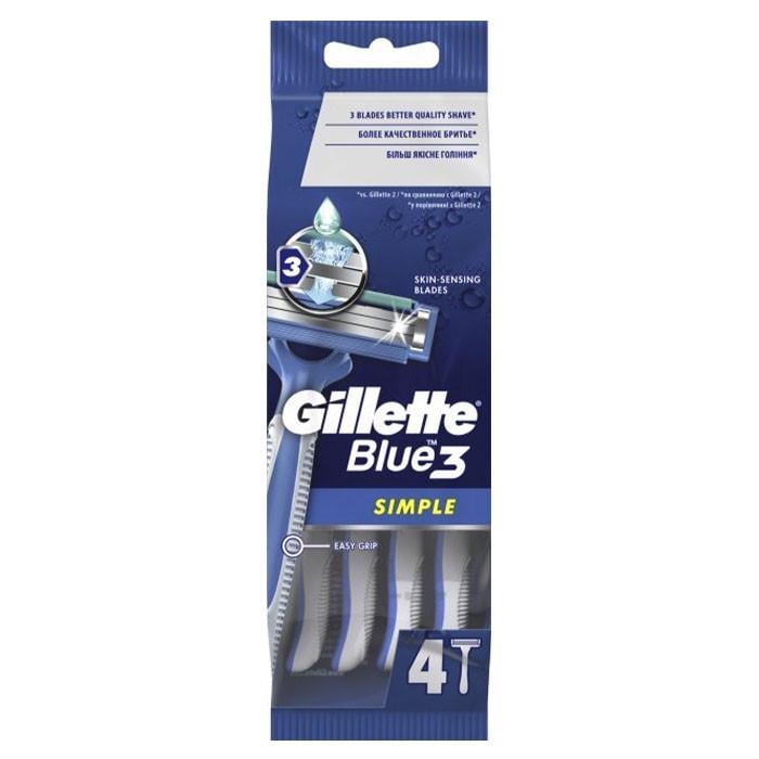 Станок для бритья Gillette Blue Simple 3 4 шт. (1651779548)