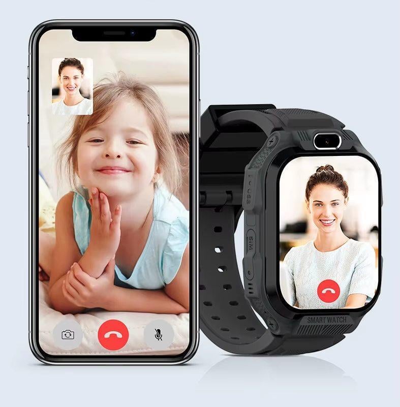 Смарт-часы детские D08 GPS 4G SIM и видеозвонком Черный (35625955) - фото 5