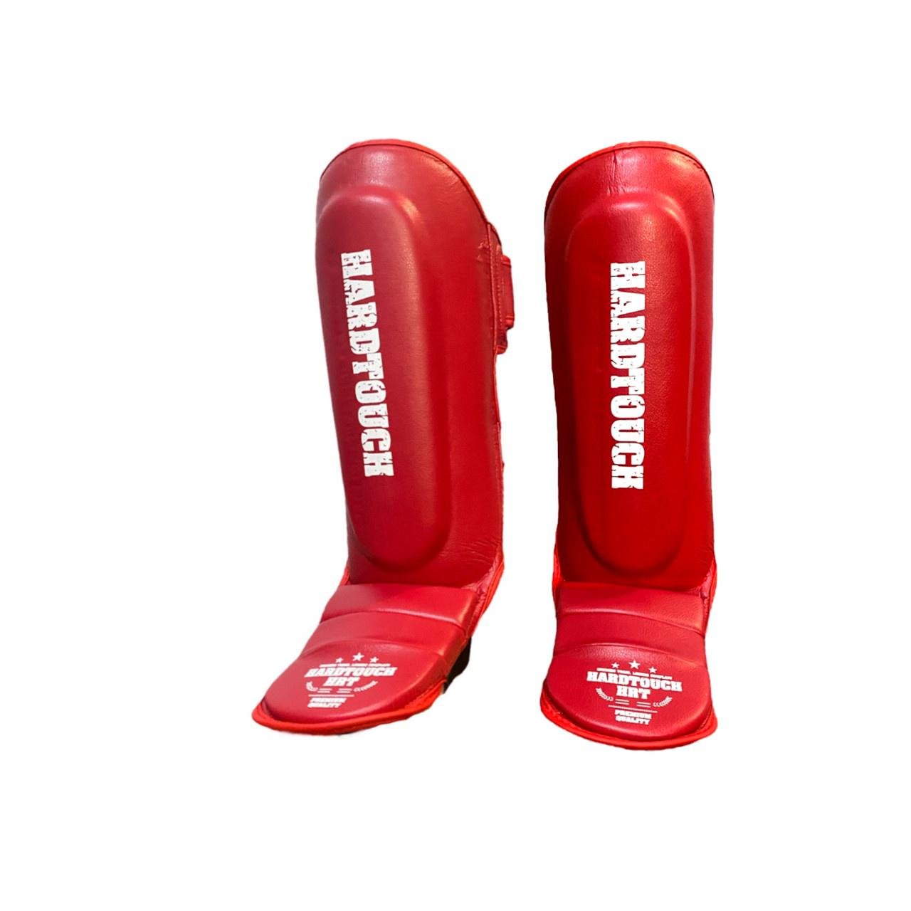 Захист гомілки та стопи для єдиноборств ребристий Hard Touch L Red