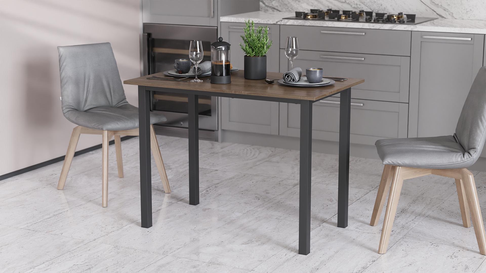 Стол универсальный Ferrum-decor Knap металл/ДСП 16 мм 750x1200x700 мм Черный/Дуб Сонома Трюфель (FRD-106374)
