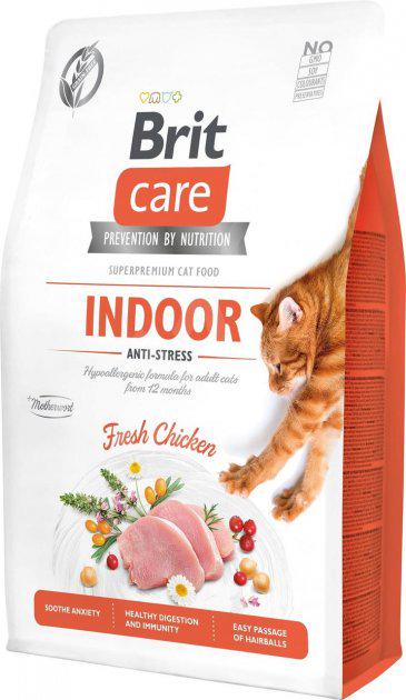 Корм Brit Care Cat Indoor Anti-Stress сухой сухой с курицей для снижения уровня стресса у домашних кошек 7 кг (171301/0839)