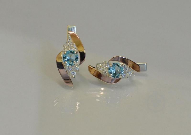 Сережки срібні Sil 092s-1 Блакитний (Sil-965)