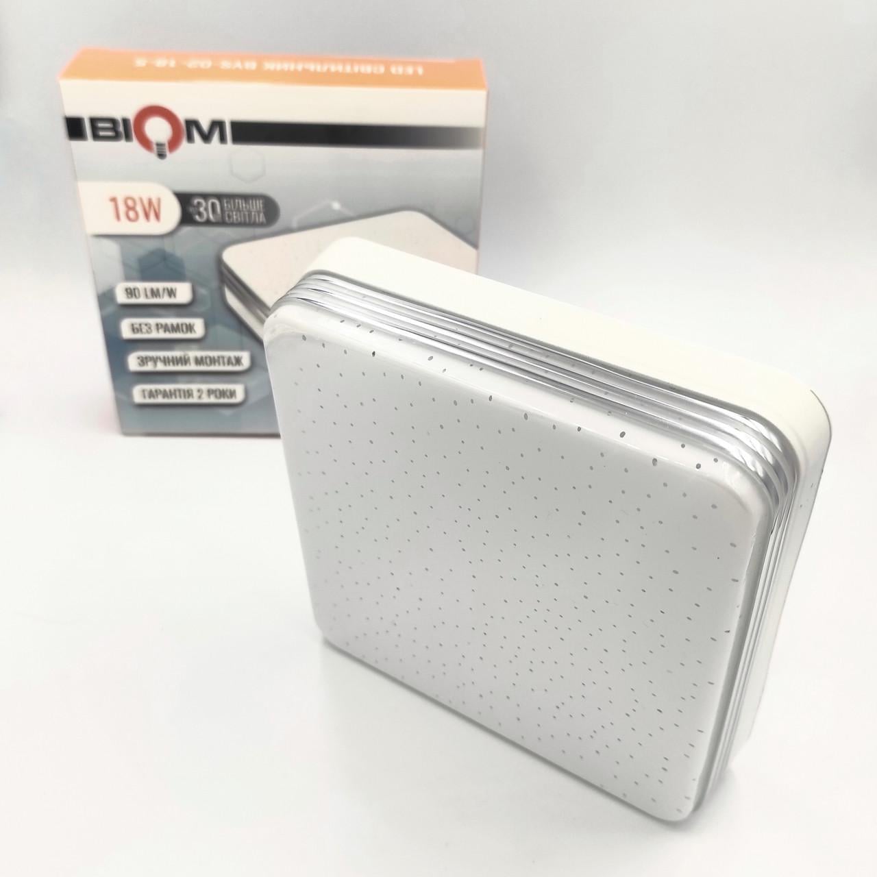 Светодиодный светильник Biom BYS-02-18-5 Звездное сияние накладной квадрат 18 W 5000К IP33