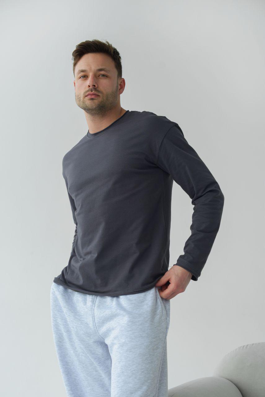 Лонгслів чоловічий Базовий р. 48-50 Графітовий (14-3308 5) - фото 3 Лонгслів чоловічий Базовий р. 48-50 Графітовий (14-3308 5) - фото 3