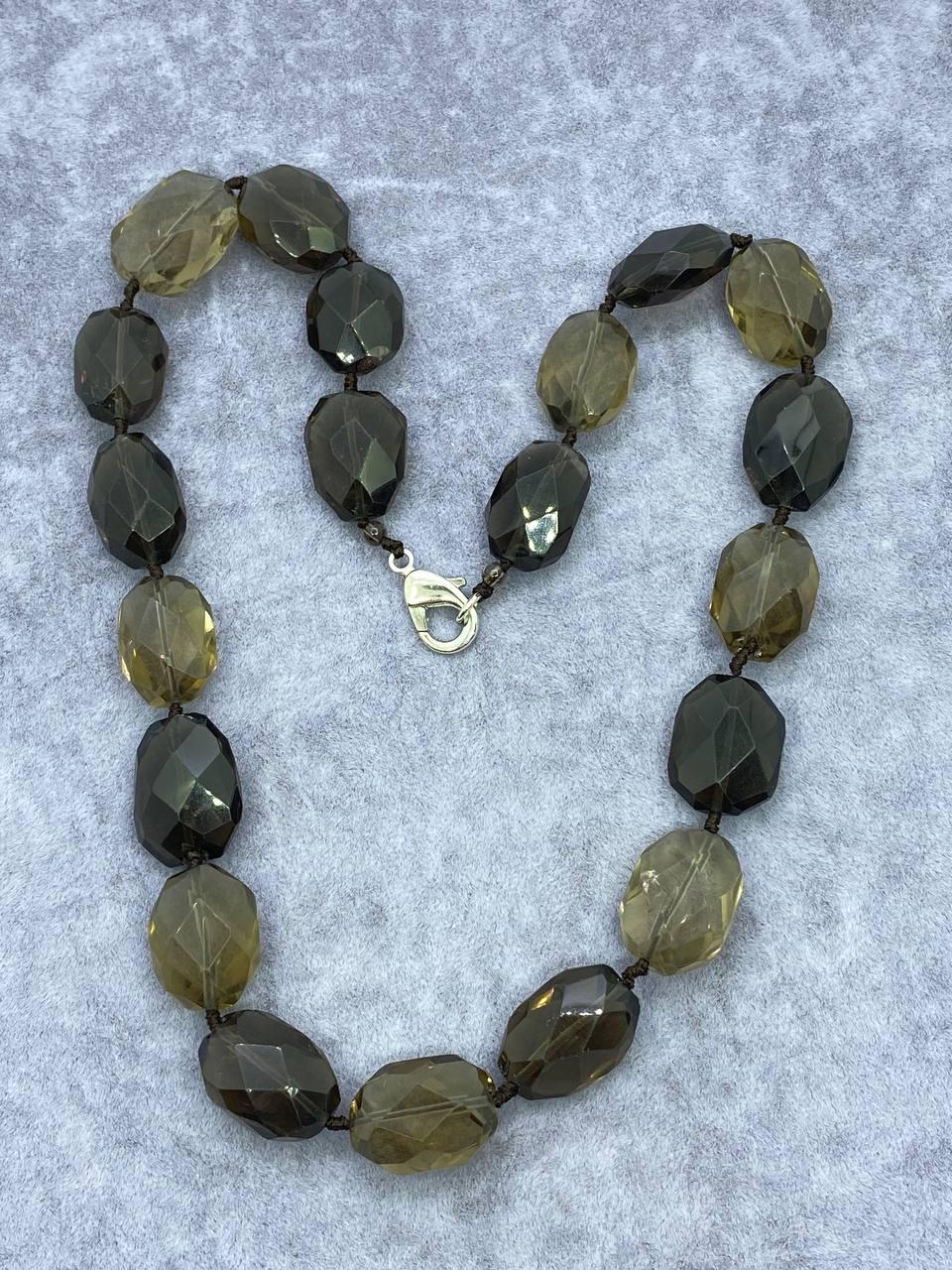 Бусы дымчатый кварц 46 см Разноцветный (9958)