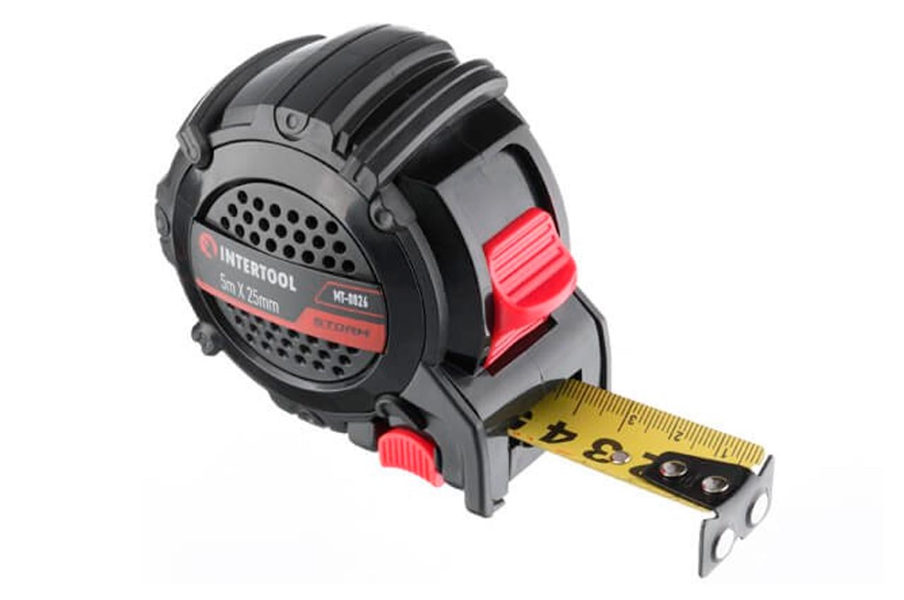 Рулетка Intertool 5 мx25 мм Storm магніт (MT-0826)