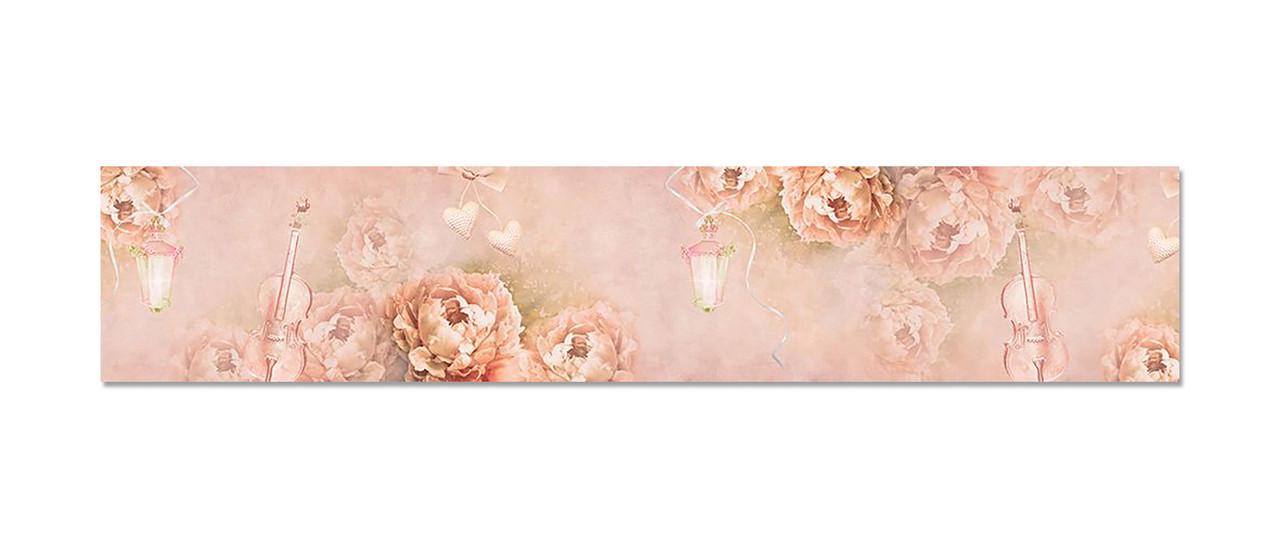 Фартук кухонный Пионы акварель 60х300 см Розовый