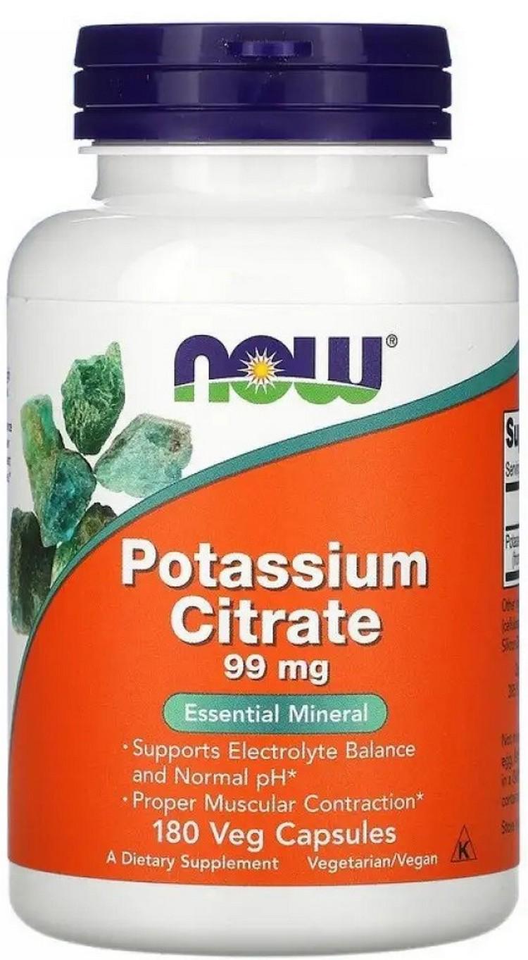 Цитрат калия NOW Potassium Citrate 99 мг 180 капсул