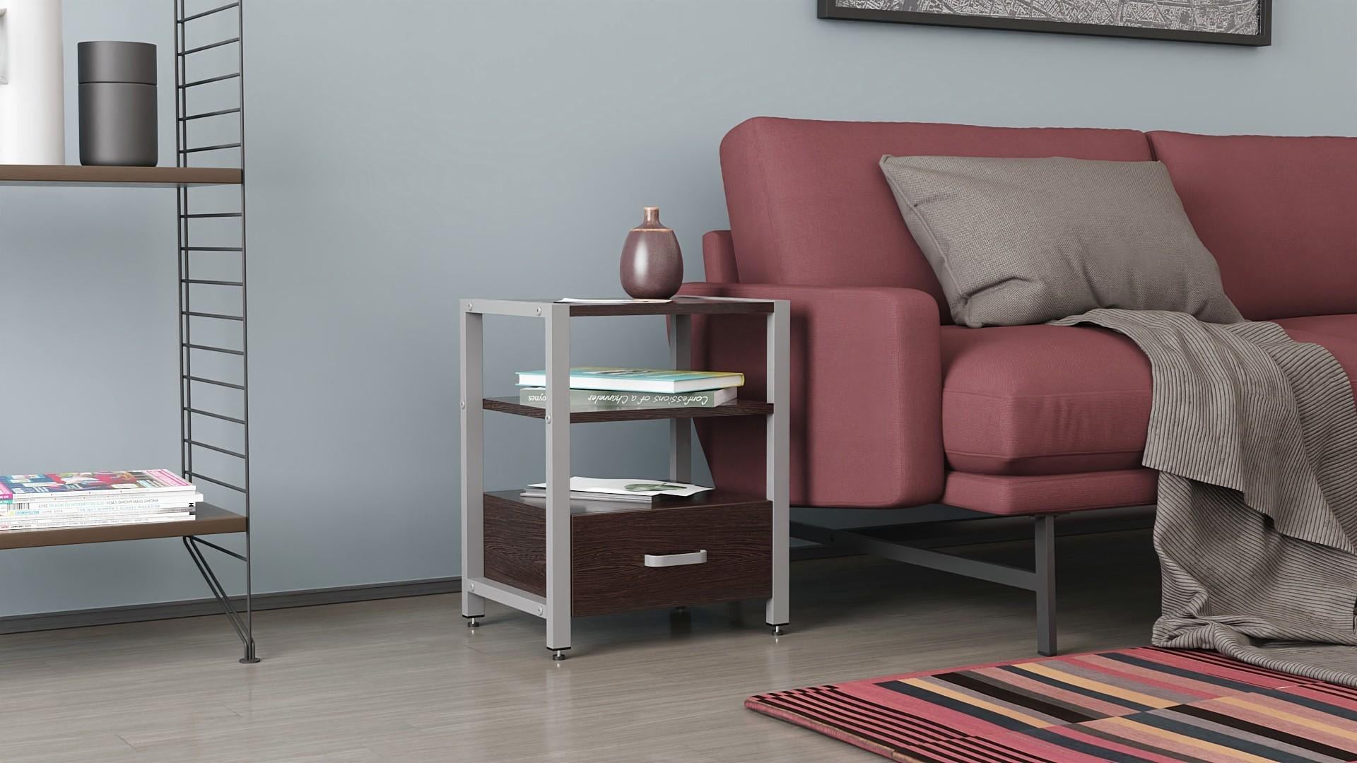 Тумба универсальная Ferrum-decor Вивьен 1/1 ДСП 16 мм 50x41x40 см Серый/Венге (FRD-106184)