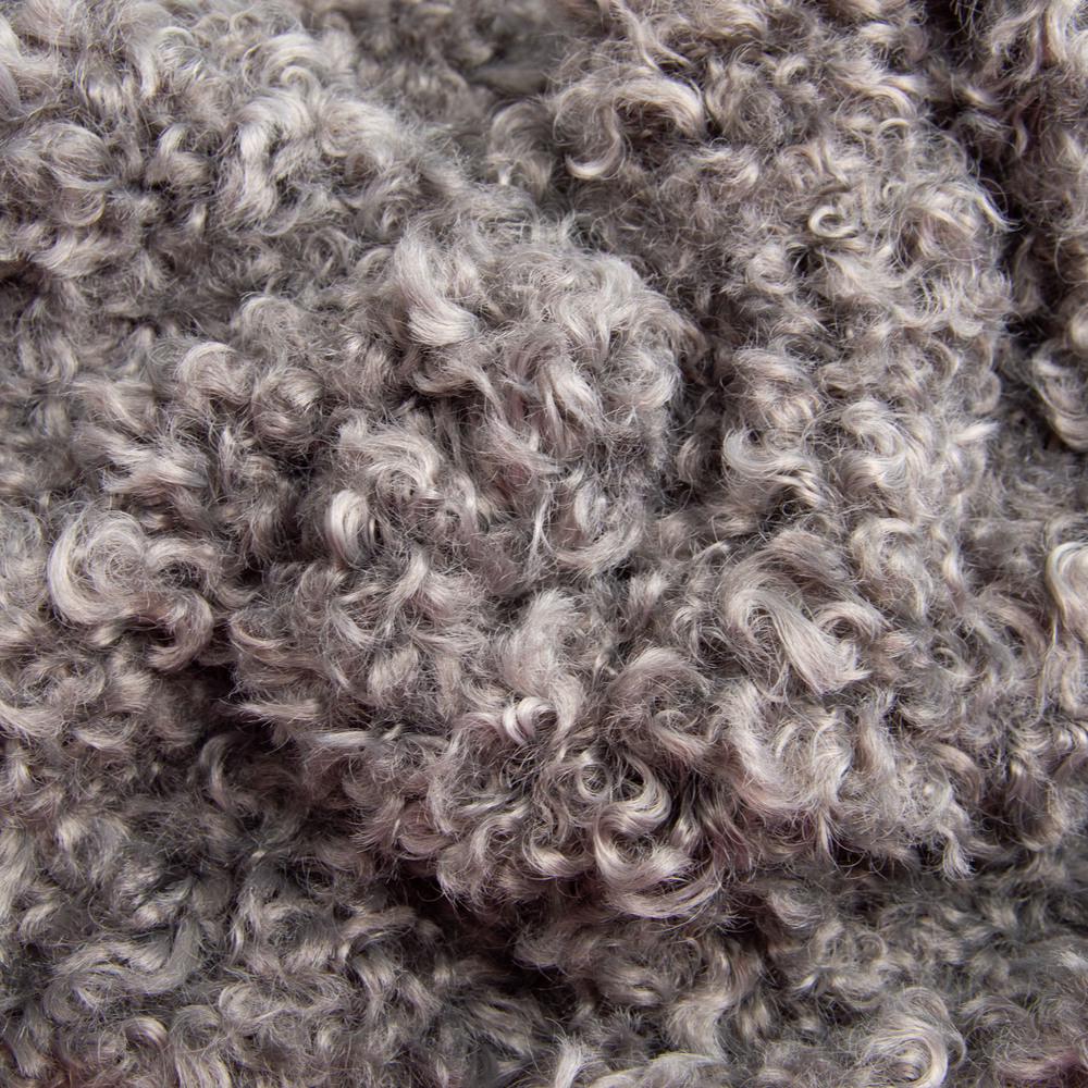 Ткань мех искусственный Каракуль Серый (25106)