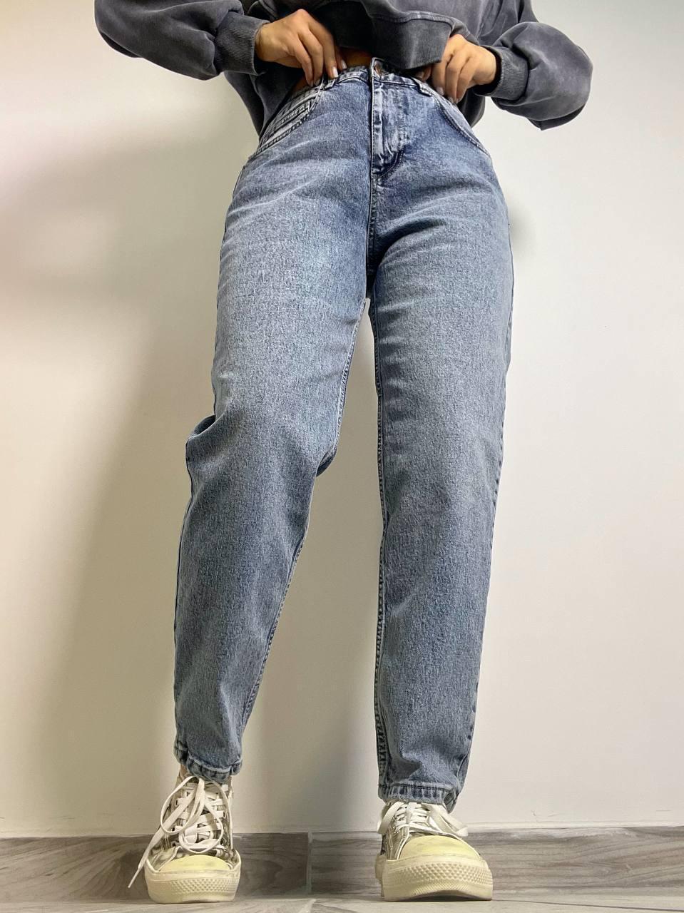 Джинси жіночі SL 9001 MOM fit висока посадка великі розміри стрейчеві р. 30 Світло-синій (3388) - фото 7