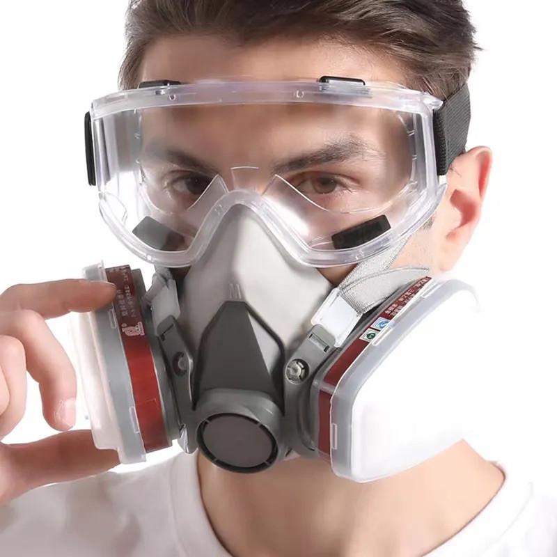 Респиратор полумаска 6200 с угольными фильтрами и защитными очками (6200CPSETGGL) - фото 3 Респиратор полумаска 6200 с угольными фильтрами и защитными очками (6200CPSETGGL) - фото 3