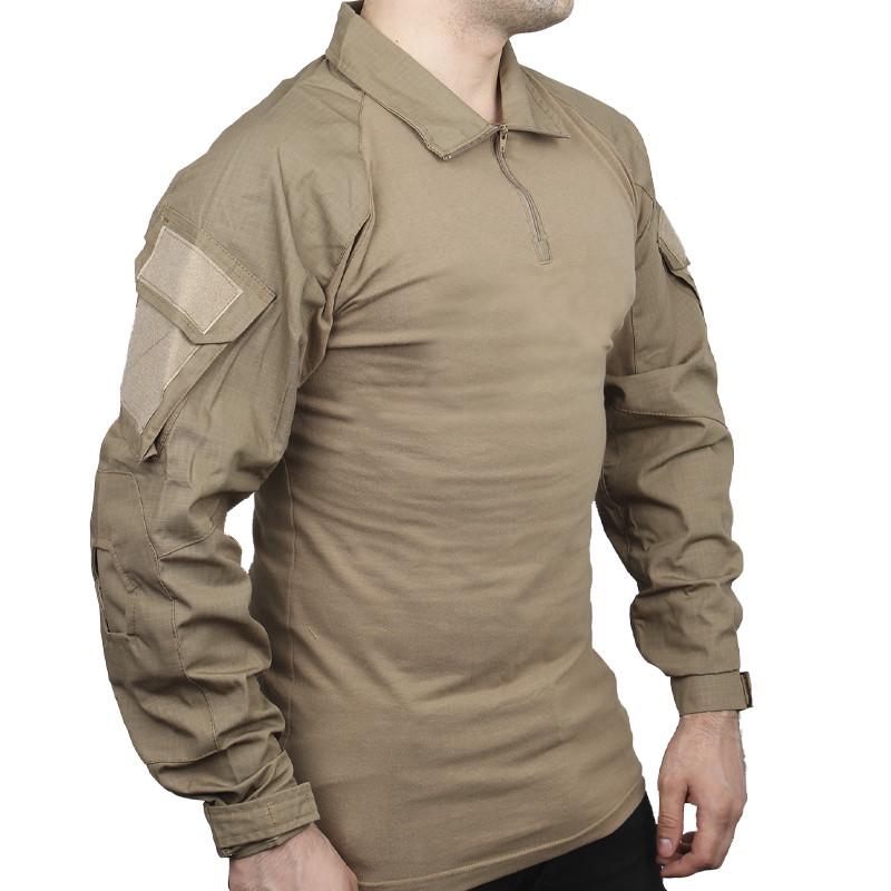 Рубашка убакс Lesko A655 Sand мужская с длинным рукавом 4XL Khaki - фото 4