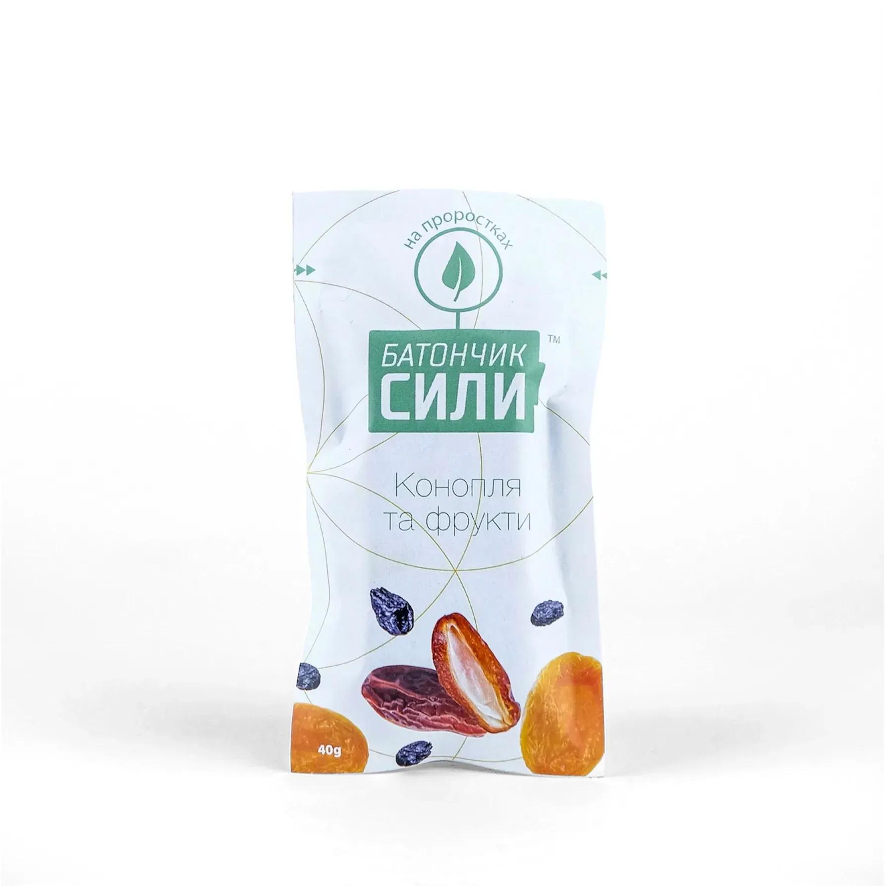 Батончик силы без сахара Ineo products Конопля и фрукты 40 г