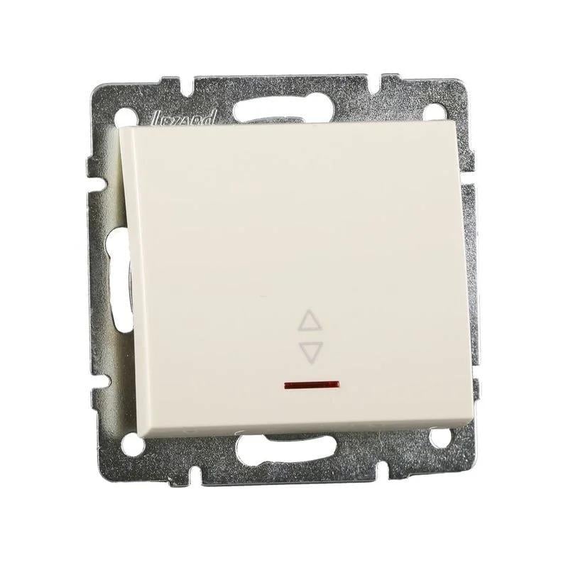 Выключатель одноклавишный Lezard Rain проходной 703-0388-114 з/п Кремовый (27551131)