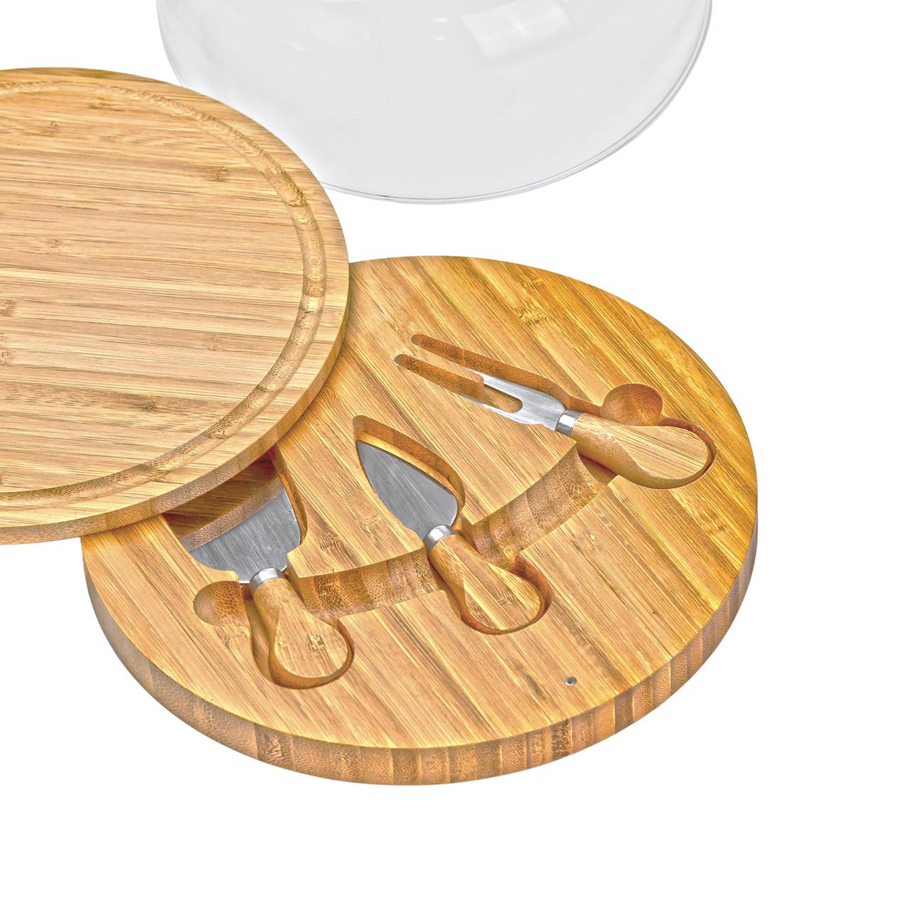 Набор для нарезки сыра со стеклянной крышкой 25 см (4773) - фото 16