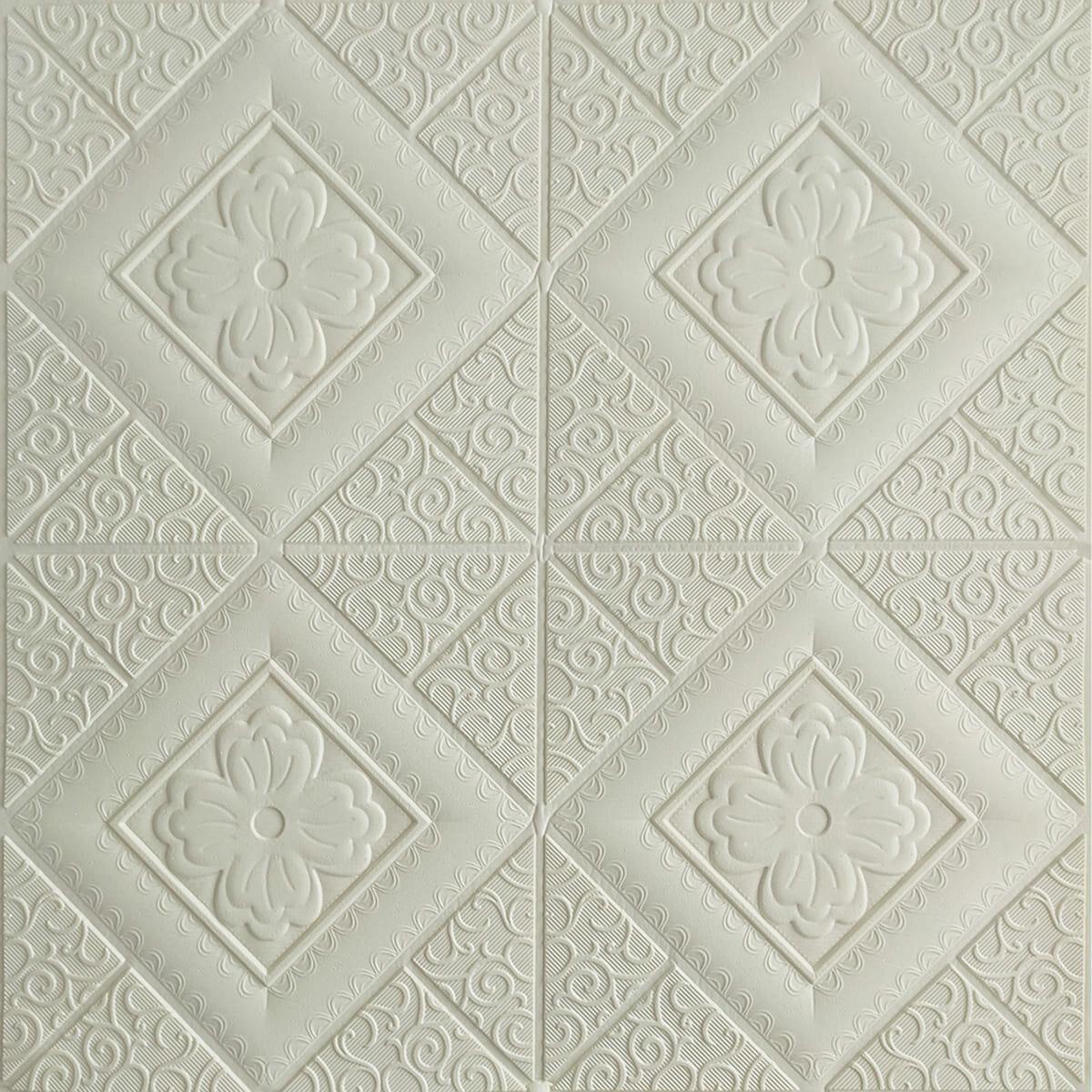 3D-панель Цветок в ромбе на самоклеющейся основе 700х700х5 мм (SW-00000180)