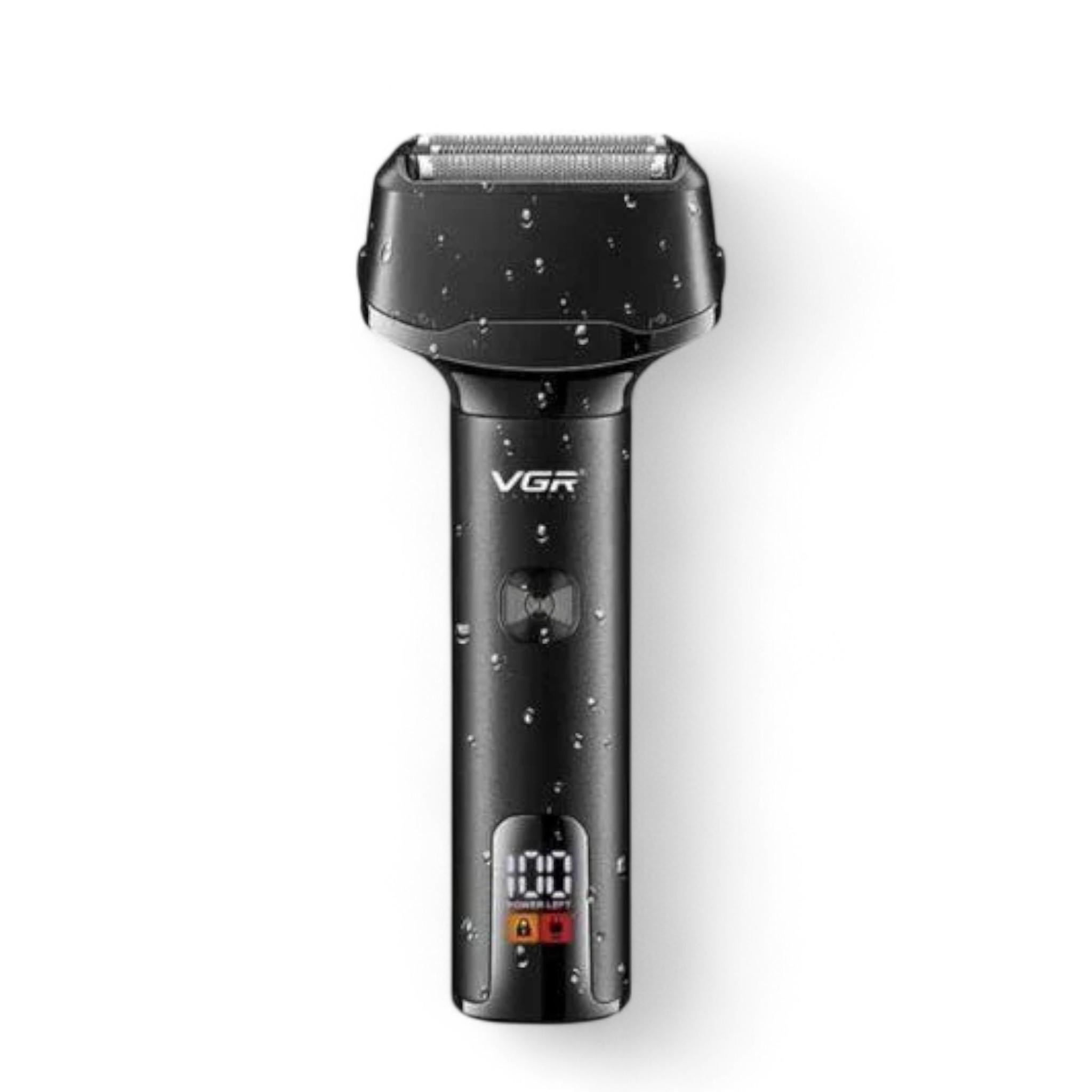 Электробритва VGR V-371 шейвер двойное лезвие триммер IPX5 LED-дисплей Black (E_V-371Black)
