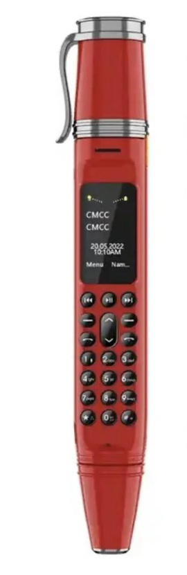 Телефон ручка мобільний міні AIEK BM111 2SIM Червоний