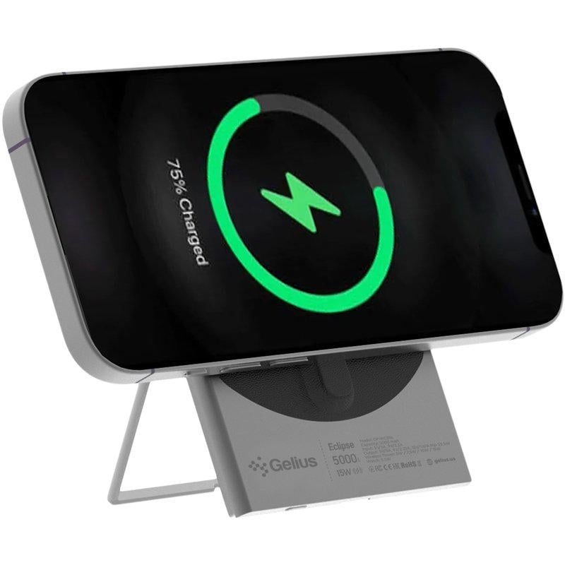 Повербанк с беспроводной зарядкой Gelius Eclipse Magnetic Wireless Charge GP-WC014 15W 5000 mAh (100079) - фото 6 Повербанк с беспроводной зарядкой Gelius Eclipse Magnetic Wireless Charge GP-WC014 15W 5000 mAh (100079) - фото 6