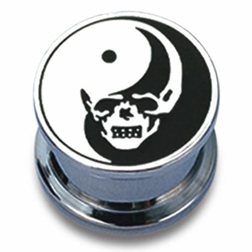 Тунель-плаг інь-янь у вигляді черепа 4 мм (BPSS02)