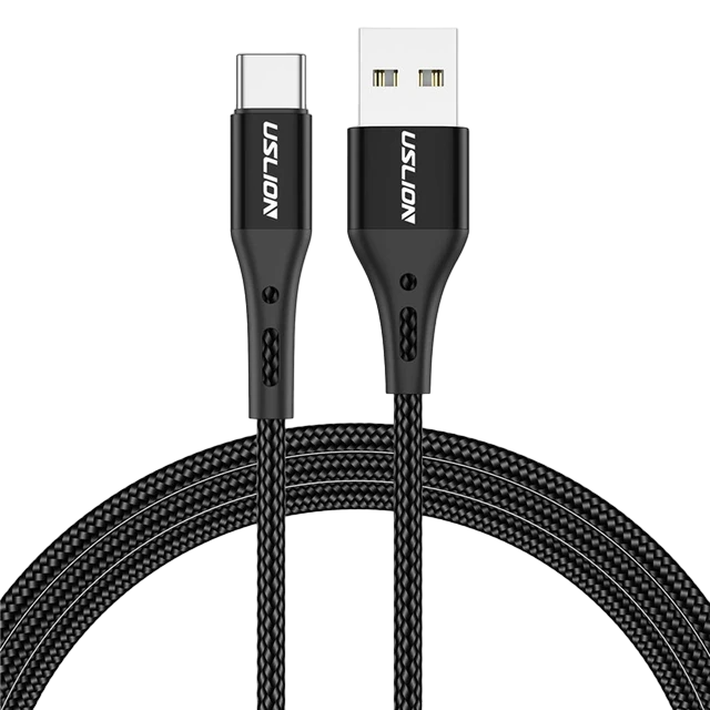 Кабель Uslion USB Type-C для быстрой зарядки 1 м Черный (1802108104) Кабель Uslion USB Type-C для быстрой зарядки 1 м Черный (1802108104)