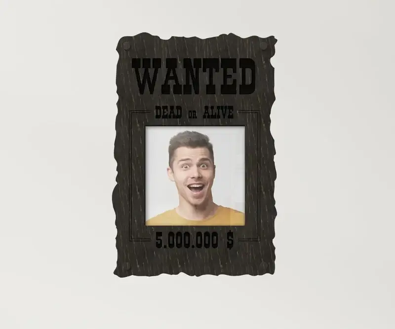 Фоторамка з плакатом Розшукується Живий або мертвий на 1 фото Чорний (wanted_6x6-3) - фото 1 Фоторамка з плакатом Розшукується Живий або мертвий на 1 фото Чорний (wanted_6x6-3) - фото 1